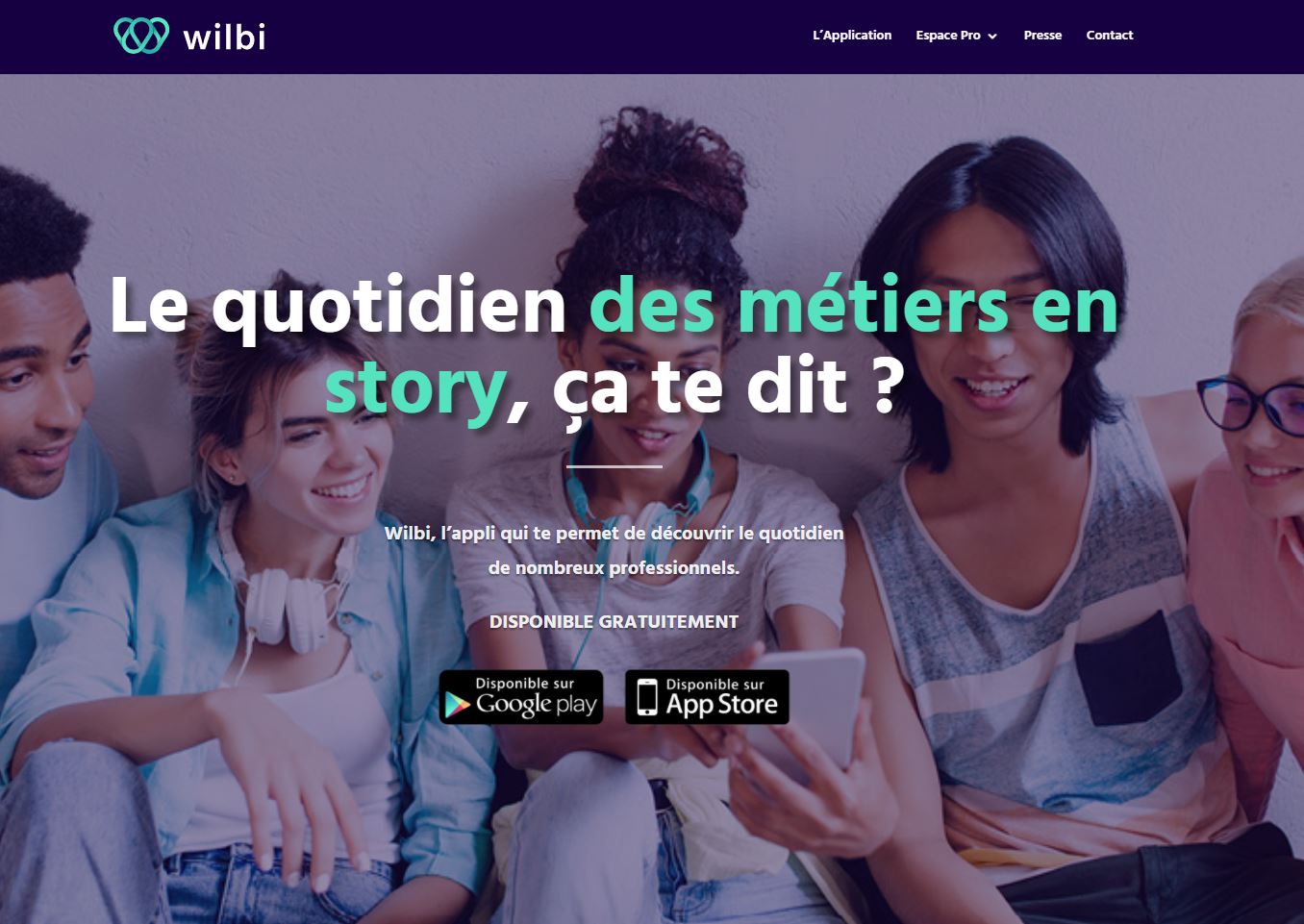 Découvrir les métiers en story avec Wilby